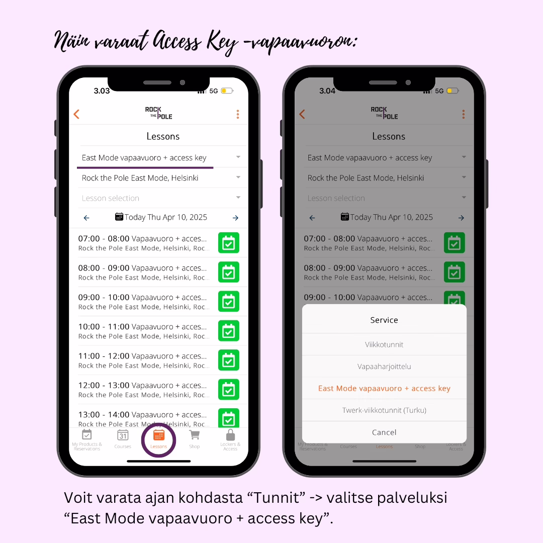 Acceskey_vapaavuoro_varaaminen